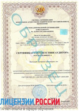 Образец сертификата соответствия аудитора №ST.RU.EXP.00005397-3 Железнодорожный Сертификат ISO/TS 16949